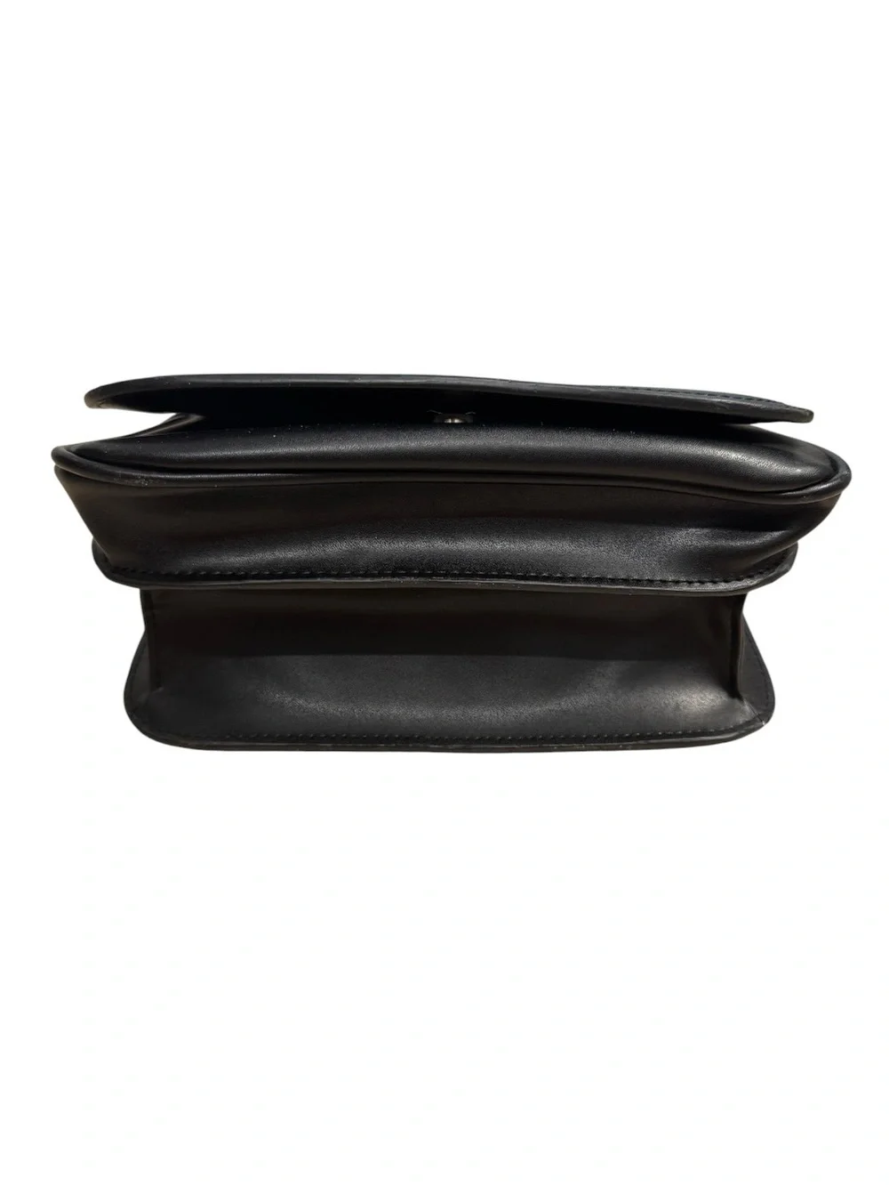 Urban Outfitters Black Faux Leather Front Flap Crossbody Shoulder Bag - Picture 8 of 10